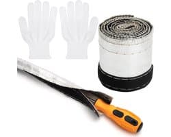 Aluminium-titanium hittebestendige slang van 1 m met 15 mm diameter, inclusief handschoenen, voor kabelbescherming en isolatie