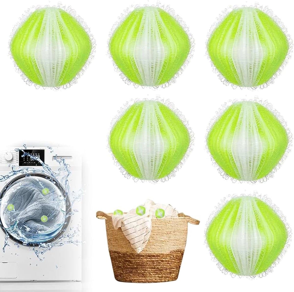 6 stuks haarvangers voor wasmachine, anti-haren bal, wasbal, herbruikbaar, voor kleding en beddengoed — afbeelding 1