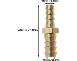 Messing Aansluiting - Reductor Barb Slang Fitting - Goud - Slang Verloopstuk - Geschikt voor Water Gas Olie Luchtbuis - 2 stuks