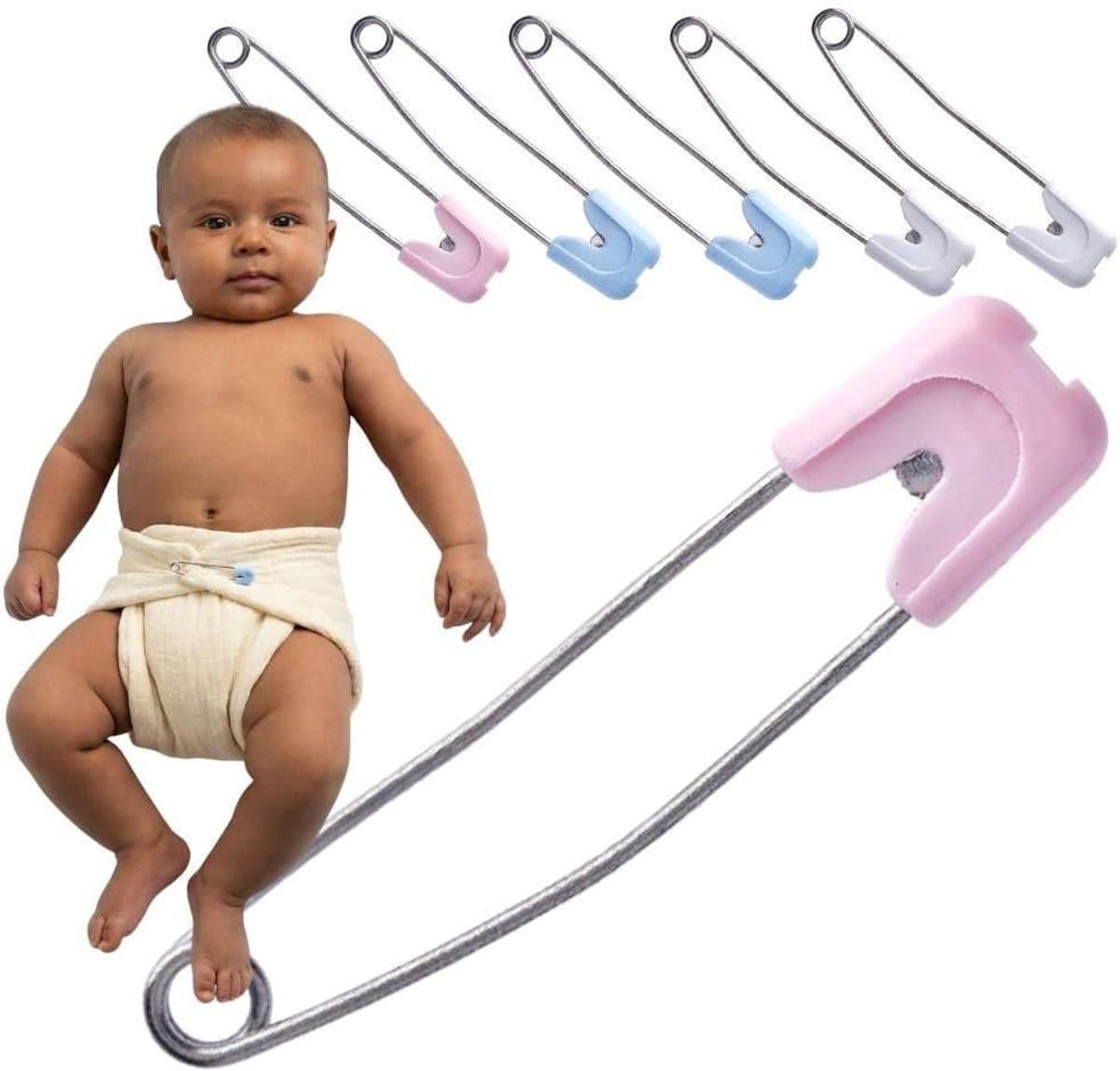Luierspelden - Veiligheidsspelden - Huishouden Organiseren - Veilige Vergrendeling - 55 mm - Gemengde Kleuren — afbeelding 1