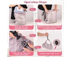 Reiswaszak - Paars - Waterdichte Compressiezak - Ruimtebesparende Organizer voor Vuile Kleding