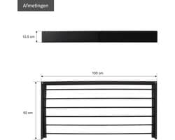 SnelShoppen - KROMS Wanddroogrek Zwart 100 cm - 6m Drooglengte - Incl. Boormal - Inklapbaar Wasrek voor Muur en Hangend Gebruik - Ideaal voor Thuis, C