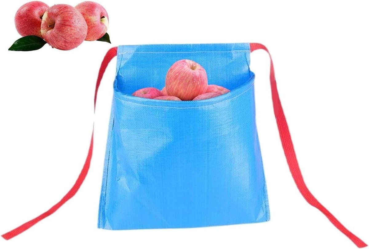Oogstschort Nylon - Fruitplukzak - Tuinieren Oogsten - Brede Opening - 30x30x18 cm - Blauw — afbeelding 1