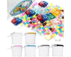 Dailygoods - Tyqour 6 stuks 10,9 x 10,9 cm mini-waszakken van netstof voor gevoelige was met ritssluiting voor thuis en op reis