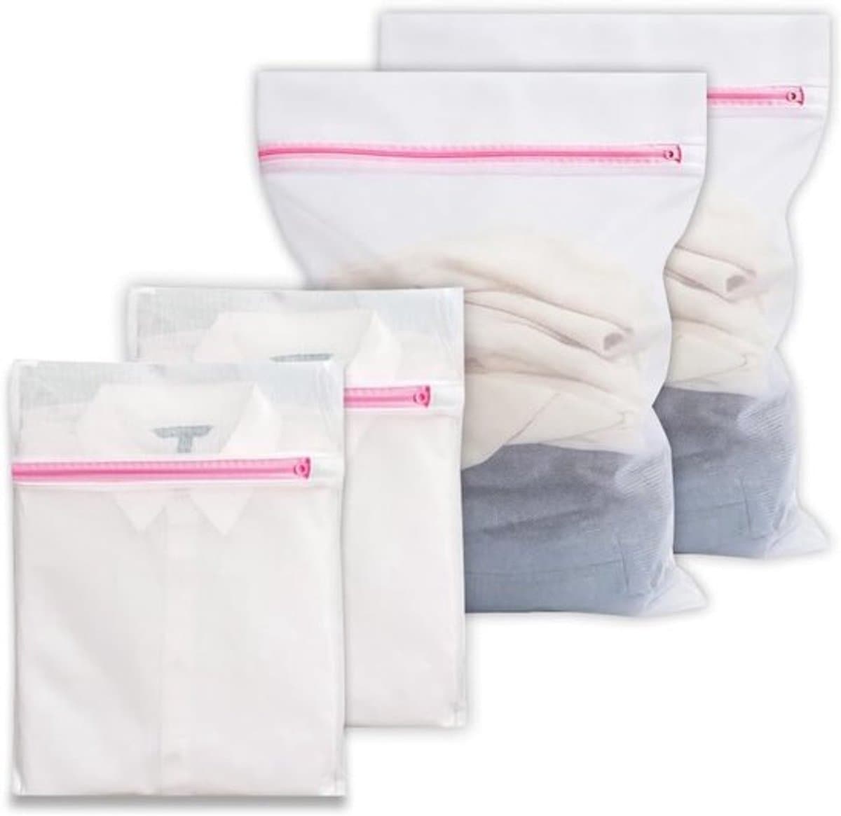 Set van 4 Herbruikbare Waszakken met Rits voor Delicate Kleding, Ondergoed en Reisorganizer - 23×30 cm en 30×40 cm — afbeelding 1
