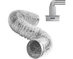 Afvoerslang Aluminium - Flexibele Slang Ventilatiebuis - Lucht Afvoeren - Dubbelwandig Folie - 100 mm x 2 m - Zilver