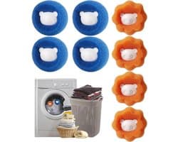 8 stuks dierenhaarverwijderaar wasmachine - pluisballen voor wasmachine - pluisverwijderaar - haarvanger - wasballen tegen dierenharen - pluisvanger voor kleding en beddengoed (meerkleurig)