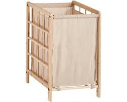 Wasmand Hout Beige Stof 35 L (33 x 60 x 39,5 cm)