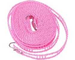 Waslijn Touw - Kledinglijn - Drogen van kleding - Met flexibele haak - 5 meter - Roze