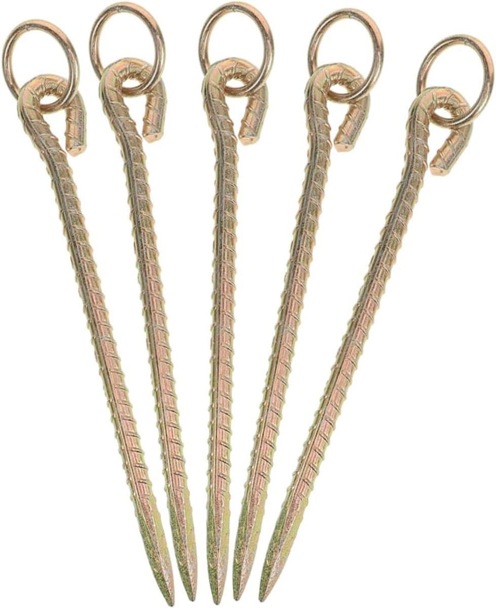Hondenanker met Oog - Grondpen Anker - Huisdier Vastzetten - Weerbestendige Constructie - 23 cm - Goudkleurig — afbeelding 1