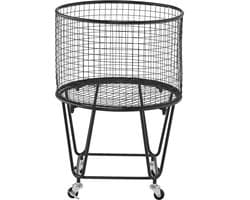 VEVOR Wasmand, Ronde Wasmand met 360° Zwenkwielen, 40 Liter Inhoud, 27 Kg Draagvermogen, Koolstofstalen Boodschappenmand voor Wasgoed, Boodschappen, Kamperen, Bagage, Wassorteerder, Wasmand