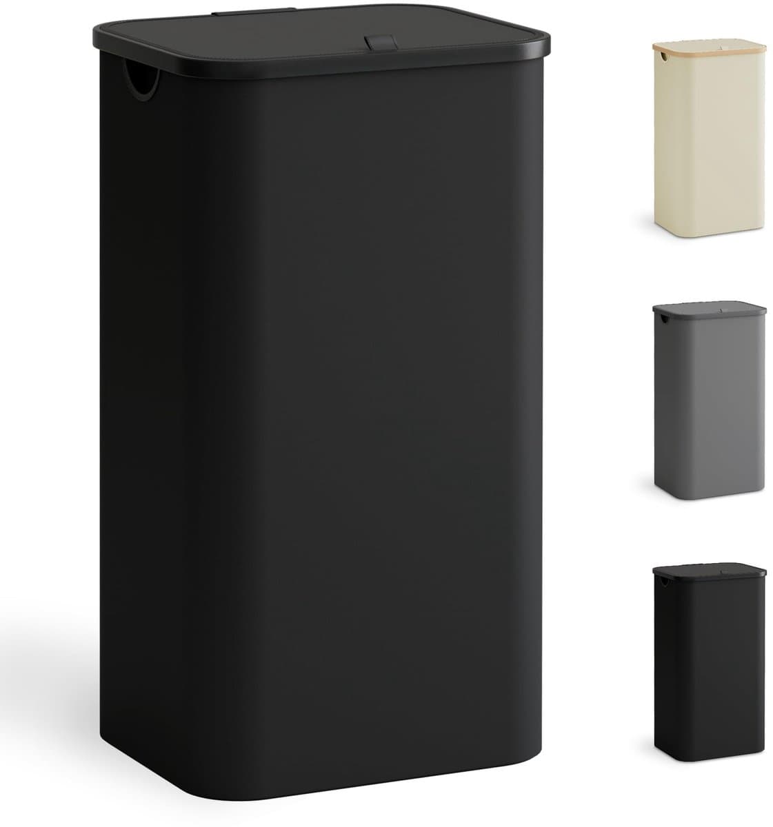 Dailygoods- Wasmand met Deksel 100 Liter - Wasmand 3 Vakken - Wassorteerder - Opvouwbaar - Lichtgewicht - Hoogwaardige Materialen - Wascontainer — afbeelding 1
