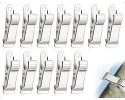 Metal Clips - Krokodillenklemmen - Organiseren van spullen - Set van 12 stuks - 4 x 1.2 cm - Wit Nikkel