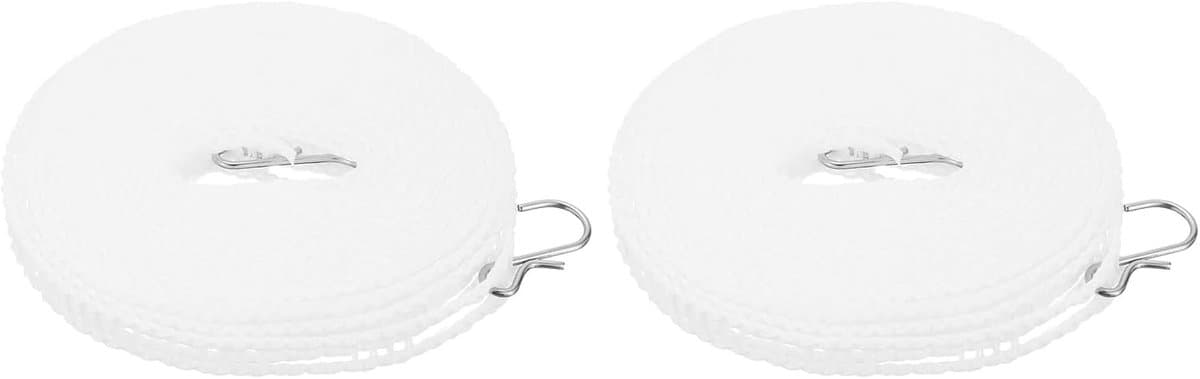 Kledinglijn Set - Waslijn Touw - Drogen Buiten - Windproof Antislip - 4 Meter - Wit — afbeelding 1