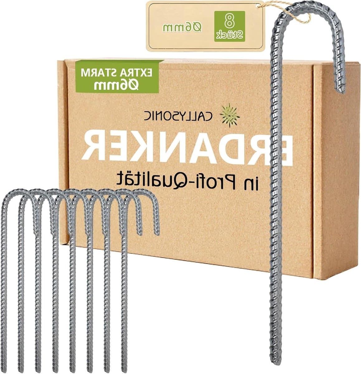 Stabiele Grondankers van 30 cm met 6 mm Diameter - Ideaal voor Tent, Trampoline en Schutting Bevestiging — afbeelding 1
