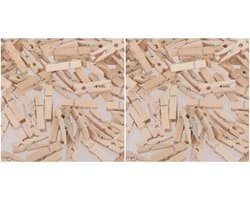2 set 100 stuks natuurlijke houten haringen wasknijpers clips 35 * 5mm