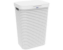 Rotho COUNTRY - Wasmand met Deksel - 55L - wit — afbeelding 1