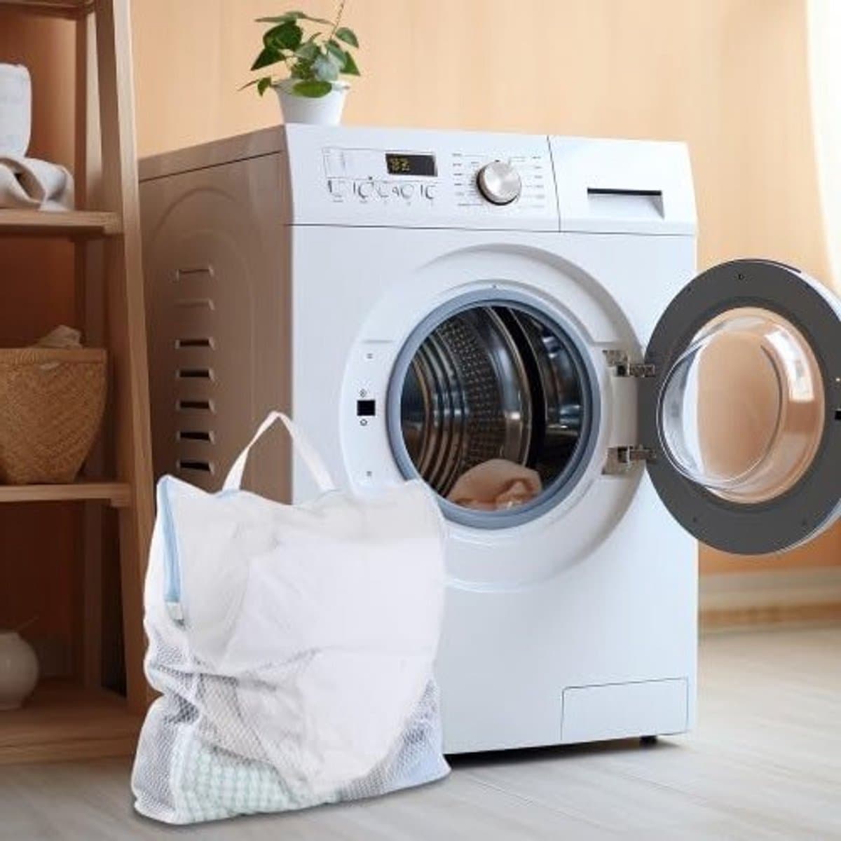 Set van 4 Draagbare Herbruikbare Waszakken, Machinewasbaar, Ideaal voor Reizen, Ondergoed, Handdoeken en Sjaals, Twee Maten, Blauw — afbeelding 1