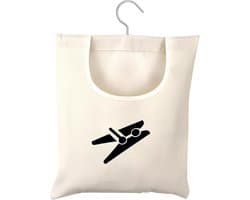 Wasknijperzak voor het opbergen van wasknijpers, sokken en kleine items - Handige en draagbare opslagoplossing (32 x 28 cm), Beige