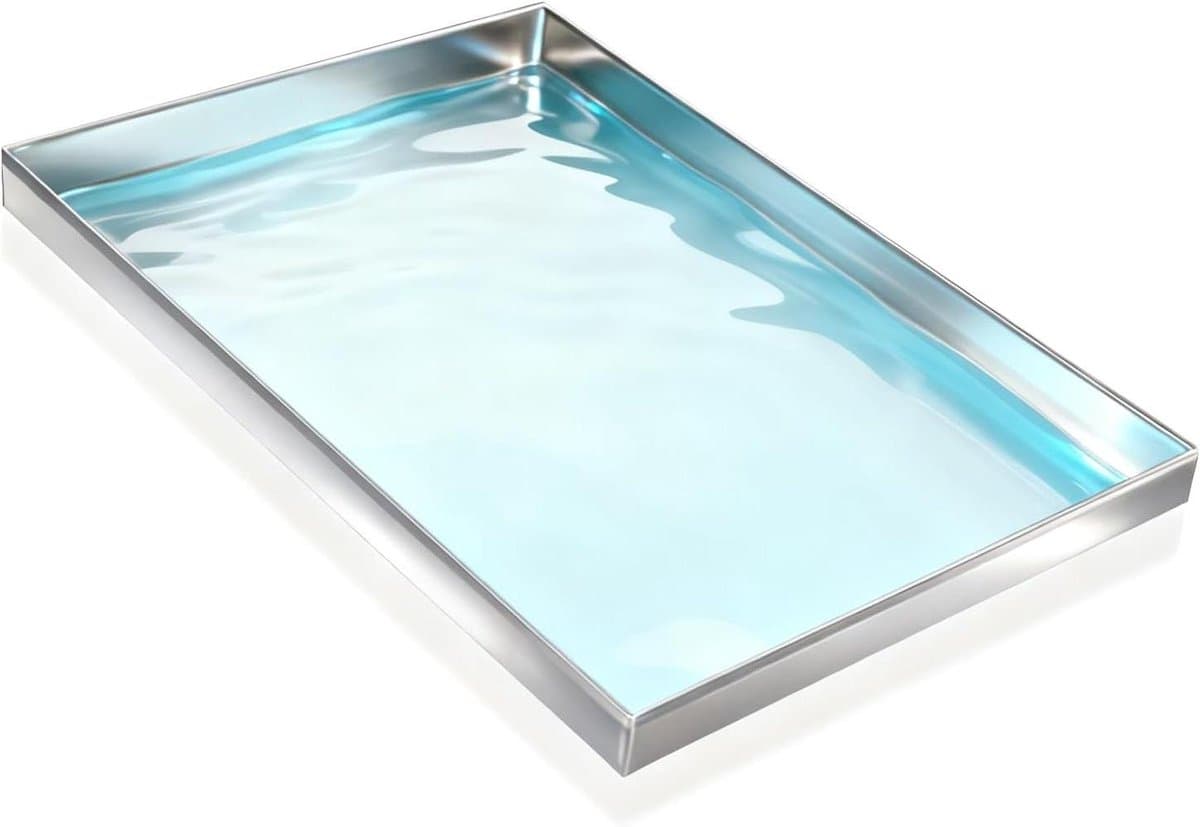Lekbak Roestvrij Staal - Opvangbak Water - Apparaten Beschermen - Naadloos Gieten - 50 x 90 cm - Zilver — afbeelding 1