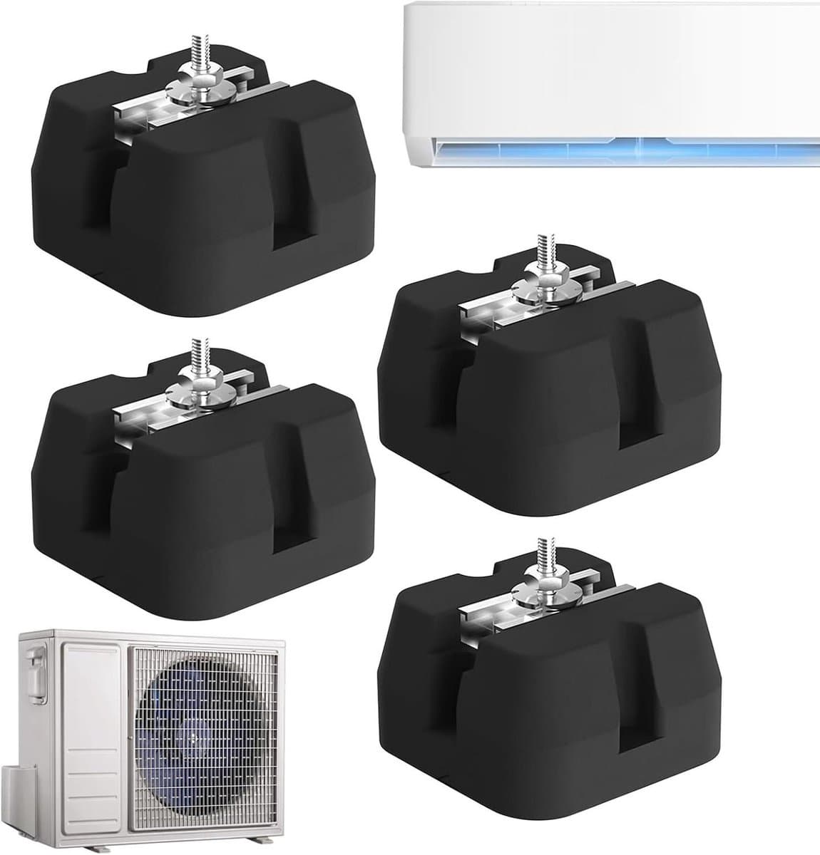 Rubberen voetjes - Airco steunen - Trilling dempen - Robuuste constructie - 4 stuks - Zwart — afbeelding 1