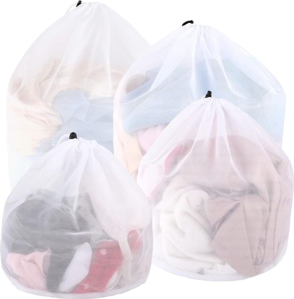 Deze vierdelige wasnetset met trekkoord is herbruikbaar en Geschikt voor truien, jassen, overhemden, ondergoed, sokken en andere kledingstukken. — afbeelding 1