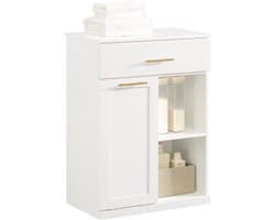 Waskast Met Uitklapbare Garderobe - Wit - MDF - 66x95x37 cm - Voor Badkamer