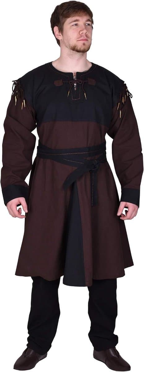 Middeleeuwse tuniek Bent met afneembare mouwen - middeleeuwse kleding - Viking - LARP - hemd - kostuum - katoen — afbeelding 1