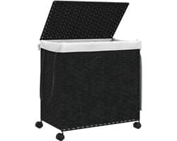 Wasmand – Wasbak – Wascontainer – Wasopslag – Waskorf – Handgevlochten Rotan Met Wielen