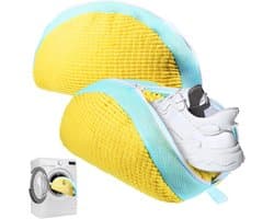 Waszakken, wasmachine, dieptereiniging, schoenenzak, wasmachine, herbruikbare en robuuste waszak, schoenen voor sportschoenen, tennisschoenen enz. (geel)