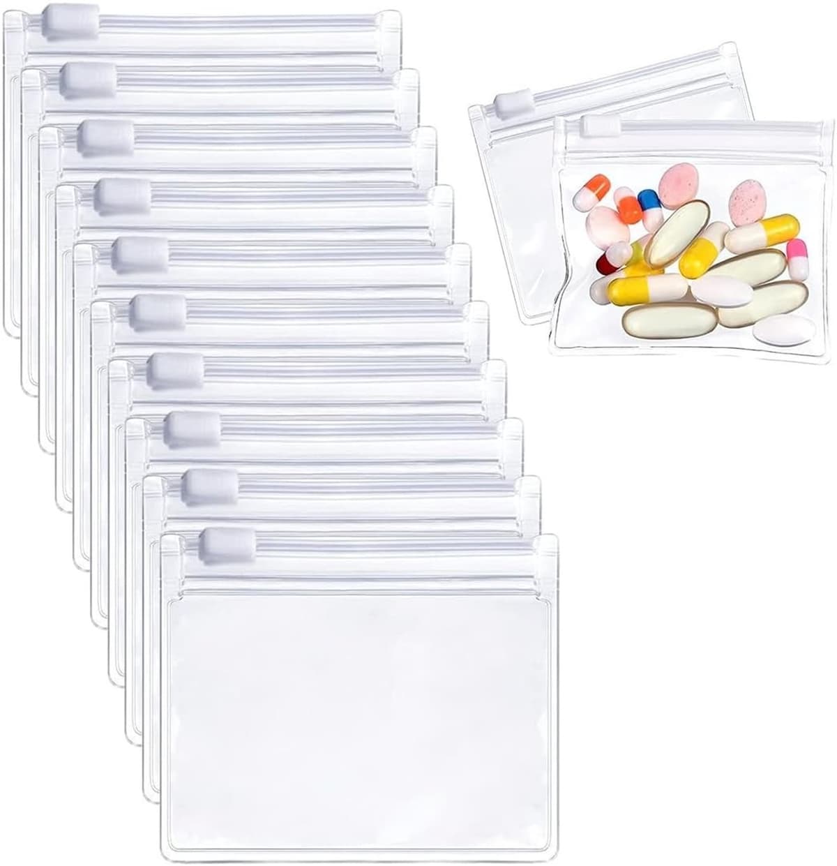 Hersluitbare Waterdichte Plastic Zakken - Transparant - 10 Stuks - Duurzaam EVA-Materiaal - Voor Levensmiddelen en Organiseren — afbeelding 1