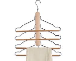 17122 Mehrfach-Kleiderbügel 40 x 41 cm, Buche / Metall Beige