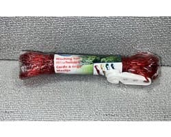 Lifetime Clean - Waslijn - Waslijndraad - Stalen Kern - 20 meter Draad - Rood