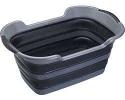 KitchenCraft MasterClass Smart Space Grote opvouwbare wasmand - zwart/grijs 60,5 x 40 x 28 cm