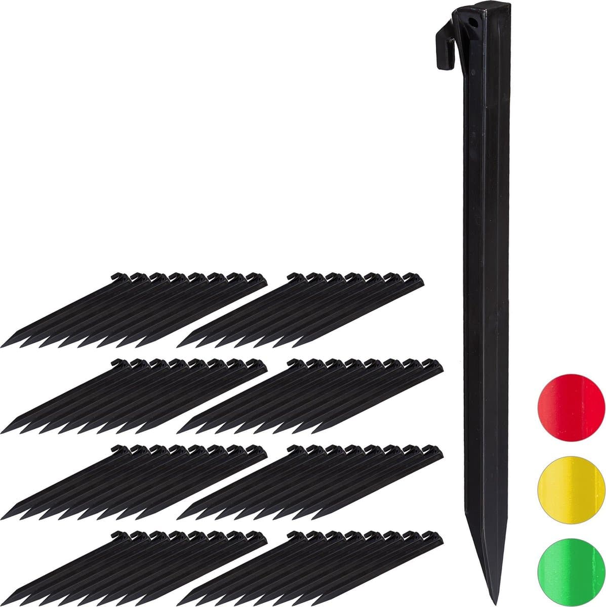 64 x haringen 31 cm - kunststof tentharingen - grondpennen - grondharing — afbeelding 1