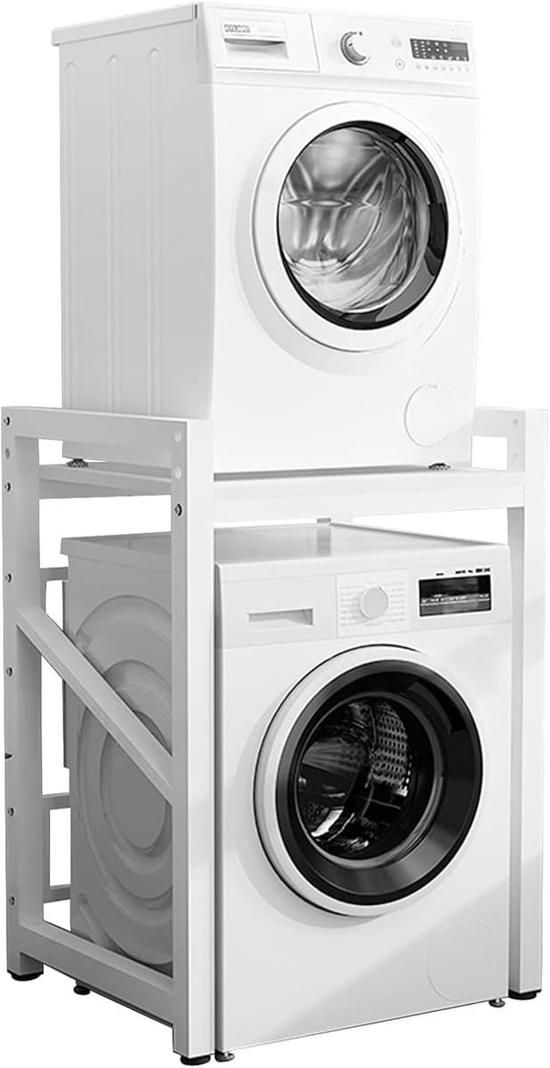 Wasmachine Verhoger - Opbergrek - Ruimte Besparen - 3 Hoogte-instellingen - 73x63x105cm - Wit — afbeelding 1