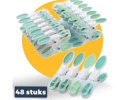Pasper Wasknijpers - 48 stuks - kunststof wasknijper groen - soft grip