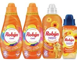 Robijn Perfect Match - Passiebloem & Bergamot - 4 stuks - 2x wasmiddel + 1 wasverzachter + 1 wasparfum - Voordeelverpakking