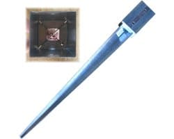 Grondanker Inslagbodemhuls - Paalhouder Verzinkt - Stevig Plaatsen - Zware Uitvoering 1.8mm - 71x71mm 750mm - Zilver — afbeelding 1