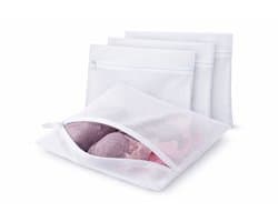Waszak Set 5 Stuks – Waszak met Rits 40x50 cm – Beschermt Delicate Was – Wasnet / Waszak Kleding – Polyester Waszak Wit – 60°C Wasbaar