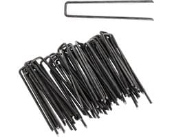 Grondankers 100 stuks - Grondpennen tentharingen - Tuin en camping - Afgeronde U-vorm plat - 100 x 13 mm — afbeelding 1