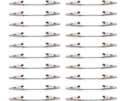 20 Stuks Dubbelzijdige Alligator Clips voor Foto's en Memo's - Zilvere Draad Klemmen — afbeelding 1