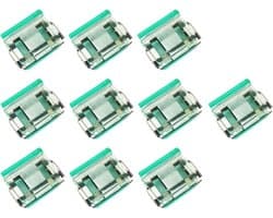 Broekklem - 10 stuks - Broekclip - Broekspijp clip - Bevestigingsclip voor broekspijp - Wasknijpers - Antislip Vaste Gesp - Geschikt voor ruimzittende jeans, jassen en kleding - Transparant groen