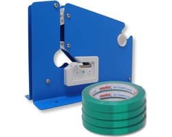 Zaksluiter met Metalen Frame - Inclusief 4 Rollen Groen - Sluit Zakken tot 12 mm