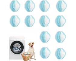 Verpakking van 12 haarverwijderende wasballen - Haarverwijderaar voor huisdieren - Geschikt voor wasmachines en drogers - Herbruikbare haarverzamelballen - Pluis- en haarverzamelaar - Haarverwijderaar voor de wasmachine - Wasballen — afbeelding 1