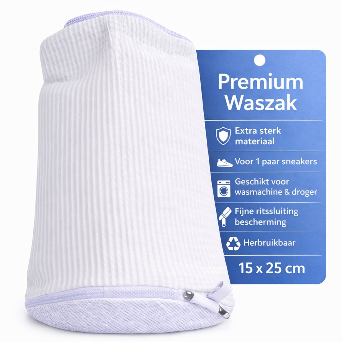 Schoenen Waszak voor Wasmachine – Sneaker Waszak met Rits – Beschermende Waszak voor 1 Paar Schoenen – Herbruikbaar – 15x25 cm — afbeelding 1