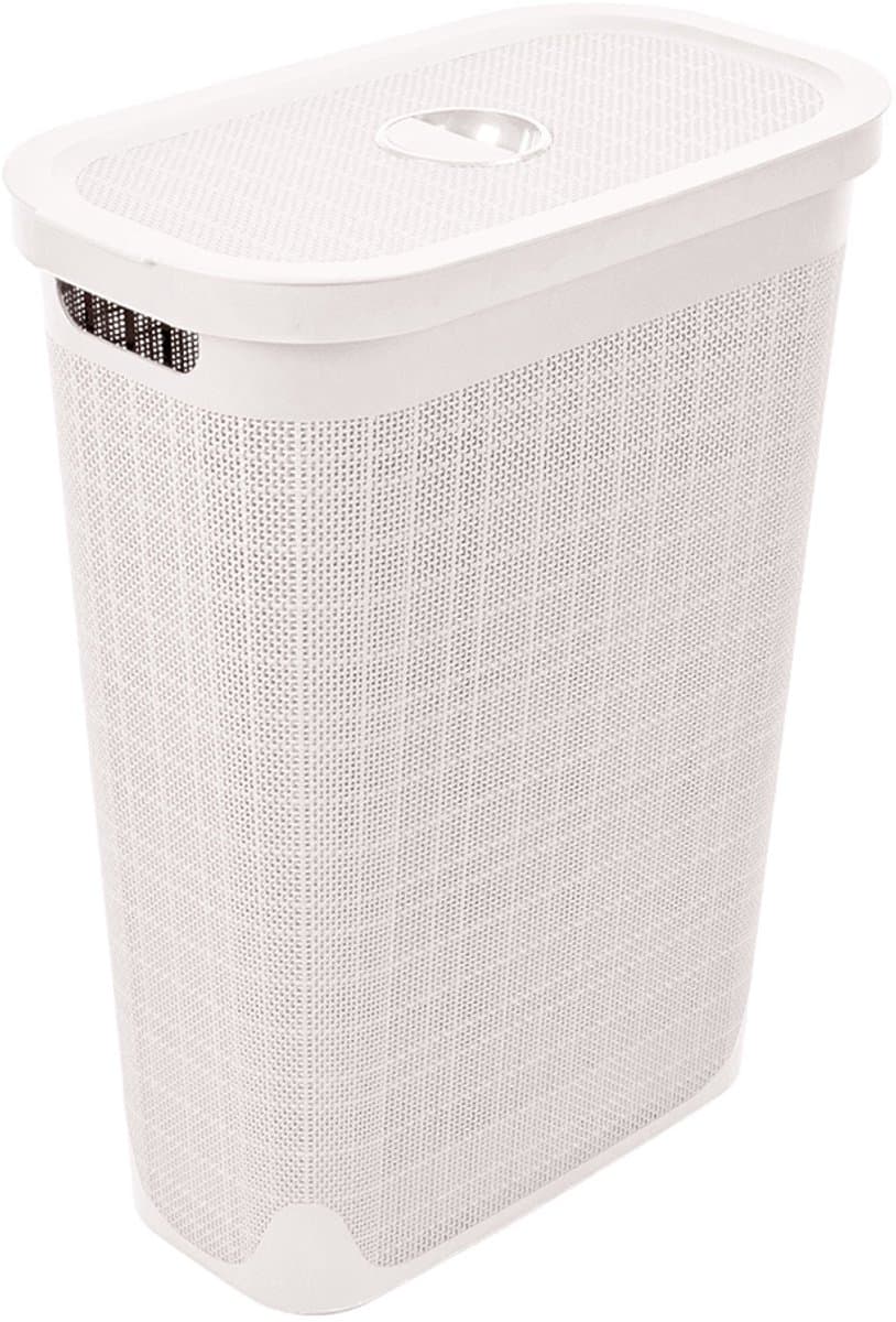 Wasmand 'Hessian' - 40 Liter - Wasbox met deksel - Crème - Ventilerend — afbeelding 1