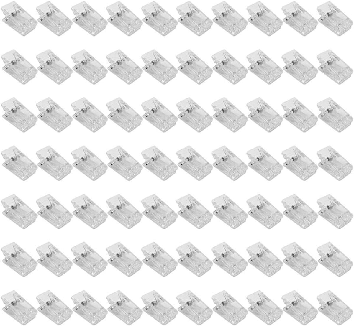 JGS Premium - 70 stuks Plastic Clips Dubbelzijdige Lente Clips Transparante Clips voor Foto's Sjaals Kantoor School — afbeelding 1