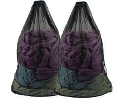 Grote waszak - Wasnet - Waszak - Extra groot wasnet - Grote waszak - Waszak met koord - Voorkomt dat kleding vervormt en kreukt - Fijne mazen - 2 stuks - Geschikt voor truien, shirts, ondergoed, sokken, schoenen - 60*90cm