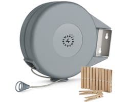 Twenty4seven® Waslijn Uittrekbaar - Waslijndraad 15 Meter - Uittrekbare & Automatische Roldrooglijn - voor Binnen & Buiten — afbeelding 1